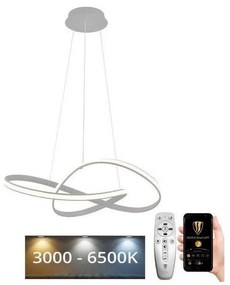 Brilagi - Lampadario a sospensione con filo LED dimmerabile COSMOWAVE LED/70W/230V 3000-6500K argento + +TC