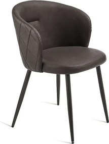 Sedia in ecopelle Marrone e sruttura in metallo SLANG 2 sedie