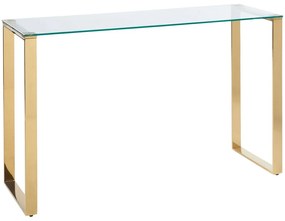 Tavolino consolle vetro temperato oro 75 x 120 cm TILON Beliani