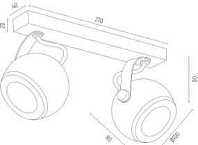 Argon 7039 - Luce Spot KOS PLUS 2xGU10/5W/230V nero/oro
