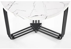 Tavolino ANTICA 41x55 cm nero/marmor decor