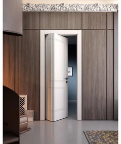 Porta pieghevole a libro asimmetrica Como bianco L 70 x H 210 cm sinistra