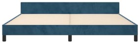 Giroletto con testiera blu scuro 200x200 cm in velluto