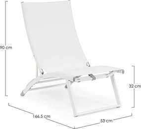 Sdraio da giardino bianca in metallo Taylor – Bizzotto