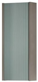 Pensile bagno Niwa laccato opaco grigio carbone con vetro verde timo, 1 anta apertura da sinistra P 17 x L 30 x H 78.5 cm