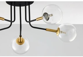 Jupiter 2040 - Lampadario a sospensione con supporto rigido BURANO 5xG9/10W/230V nero/oro/limpido