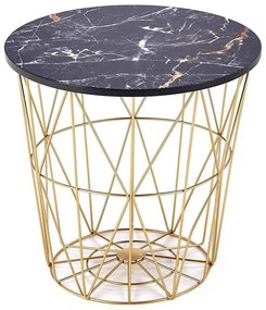 Tavolino HARISSA 41x42 cm oro/nero marmor decor