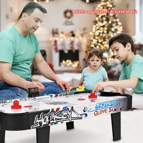 Costway Set tavolo da air hockey con segnapunti LED elettronico, Mini tavolo da air hockey per bambini e adulti