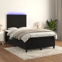 Letto a Molle con Materasso e LED Nero 120x200 cm in Vellutocod mxl 99094