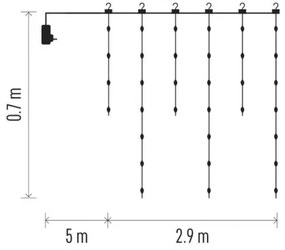Catena LED natalizia da esterno 100xLED/8 funzioni 7,9x0,7m IP44 bianco caldo