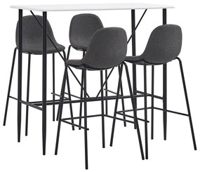 Set Da Bar 5 Pz İn Tessuto Grigio Scuro /