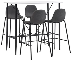 Set Da Bar 5 Pz İn Tessuto Grigio Scuro /