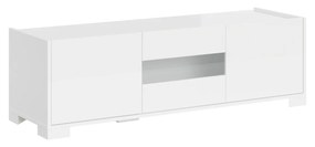 Porta TV 3 ante 130x40x40 cm Riflesso bianco lucido