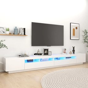 Mobile Porta TV con Luci LED Bianco 300x35x40 cm