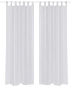 Tenda Trasparente Colore Bianco 140 X 225 Cm 2 Pezzi /