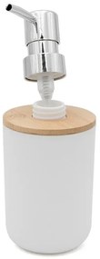 Set completo accessori bagno da appoggio in abs bianco e bamboo Surf