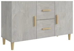 Credenza grigio cemento 100x36x60 cm in legno multistrato