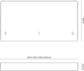 Testiera blu in imbottito 249x100 cm Olivia – Micadoni