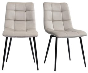 Sedie design in tessuto velluto color talpa e metallo nero (set di 2) MAXWELL