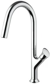 Rubinetto da cucina a collo di cigno Flower argento spazzolato lucido PAINI