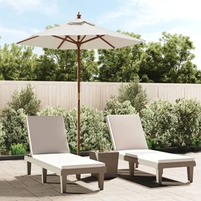 Ombrellone Da Giardino Con Palo İn Legno Sabbia 196x231 Cm /