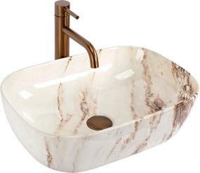 Lavabo da appoggio Rea Belinda Marrone Shiny