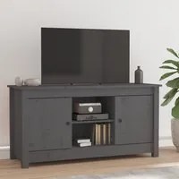 Mobile Porta TV Grigio 103x36,5x52 cm in Legno Massello di Pino cod mxl 26027