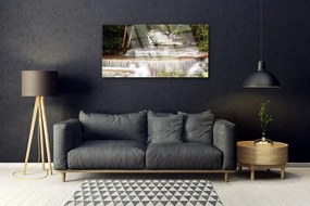 Quadro vetro Cascata Foresta Natura 100x50 cm