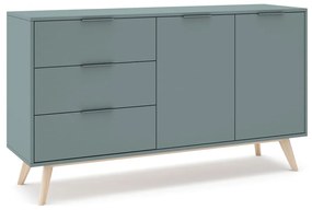 Cassettiera bassa grigio-verde 140x81 cm Pisco - Marckeric