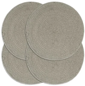 Tovagliette 4 Pz Grigio Neutro 38cm Rotonde İn Cotone /