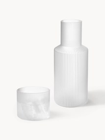Set caraffa piccola e bicchiere in vetro soffiato Ripple, set da 2