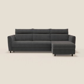 Peonia divano letto angolare con Penisola Contenitore - Materasso H18 cm in Bouclé Impermeabile T07