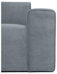 Divano angolare componibile grigio (con penisola a sinistra) con rivestimento in velluto a coste Sting – Scandic