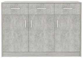 Credenza grigio cemento 110x30x75 cm in legno multistrato