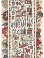 Lewis & Wood Carta da parati Ravi Ribbon - Peat Pomegranate
