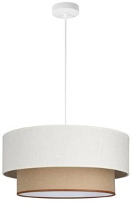 Lampadario a sospensione con cavo NATIA 1xE27/60W/230V bianco/marrone