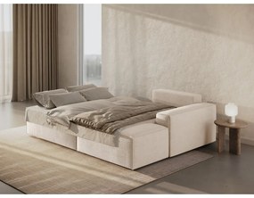 Divano letto in tessuto bouclé beige (angolo destro) Jodie - Micadoni Home