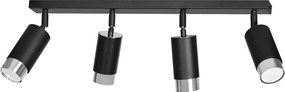 Lampada da Soffitto in Acciaio HIRO 4 Nero Cromo/Oro 4xGU10
