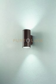 Applique per esterni jubo 2 luci attacco gu10 marrone  h.21,5cm