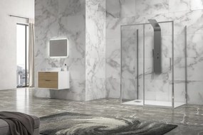 Kamalu - Cabina doccia 3 lati 90x120x90 scorrevole telaio cromato minimale | KLA-4000C