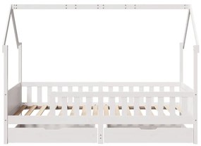 Giroletto per bambini con cassetti 90x190cm legno massello pino