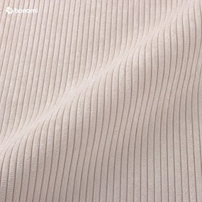 Divano letto in velluto a coste beige, angolo sinistro Moghan - Micadoni Home