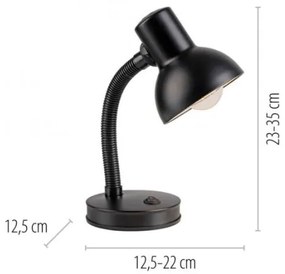 JUST LIGHT. 11080-18 - Lampada da tavolo flessibile FLEXI 1xE27/25W/230V nera