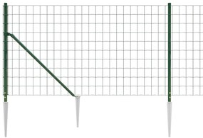 Recinzione Metallica con Picchetti Ancoraggio Verde 0,8x25 m