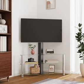 Supporto tv angolare 3 livelli per 32-70 pollici nero e argento