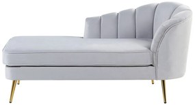 Chaise longue velluto grigio destra ALLIER Beliani