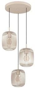 Eglo 900687 - Lampadario a sospensione con filo ROMAZZINA 3xE27/40W/230V beige