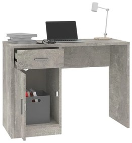 Scrivania cassetto grigio cemento 100x40x73cm legno multistrato