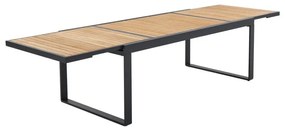 Tavolo da giardino allungabile Persea NATERIAL in alluminio grigio con piano in teak per 10 persone 200/320x100cm