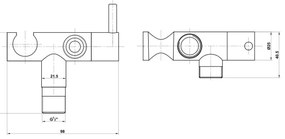 Aqualine - Rubinetto del bidet con shower cromo lucido